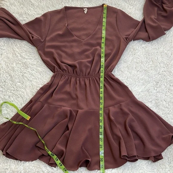 Tyche Purple Dress Fit and Flare Long-sleeve Womens Size Small Casual Fall - Picture 11 of 12